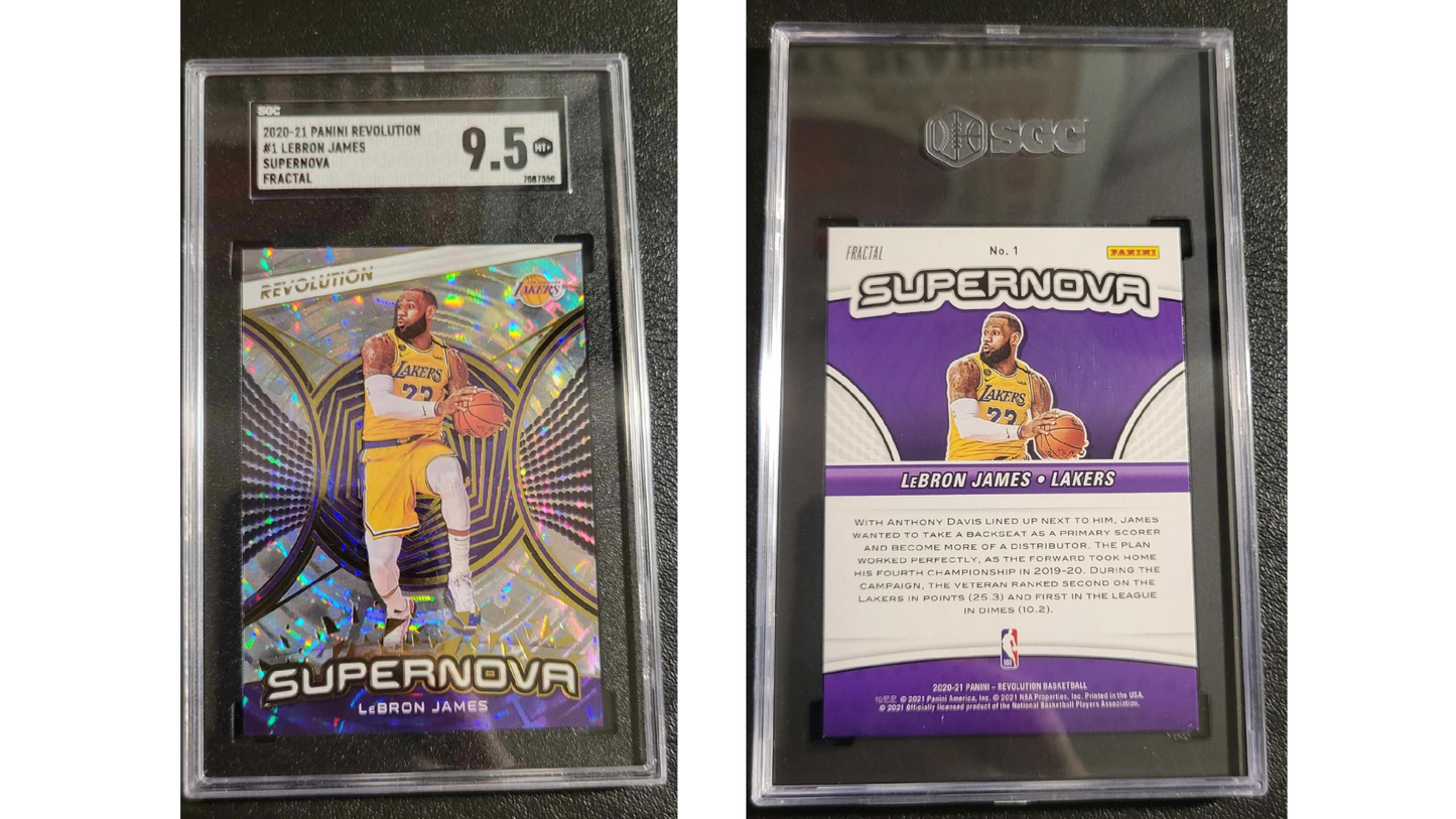 2020-21 PANINI REVOLUTION LEBRON JAMES SUPERNOVA FRACTAL SGC 9.5